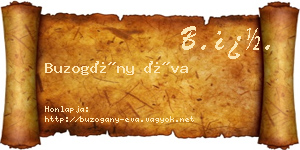 Buzogány Éva névjegykártya